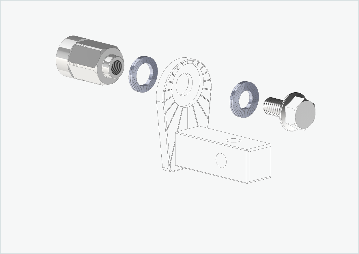 Adapter voor massieve as - M10 x 1,00