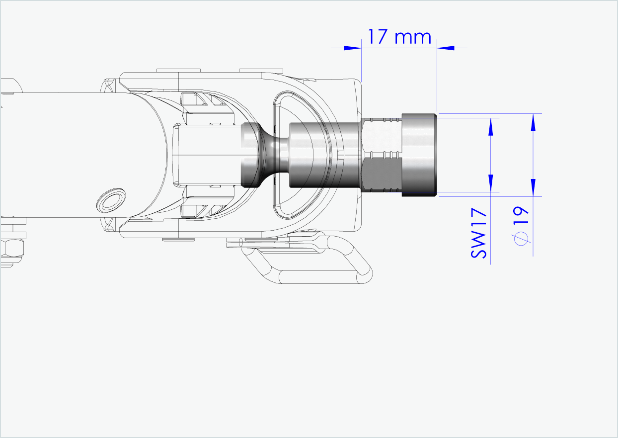 Adapter voor massieve as - FG 9.5 - (3/8 x 26) | voor Croozer aanhangwagens vanaf 2018