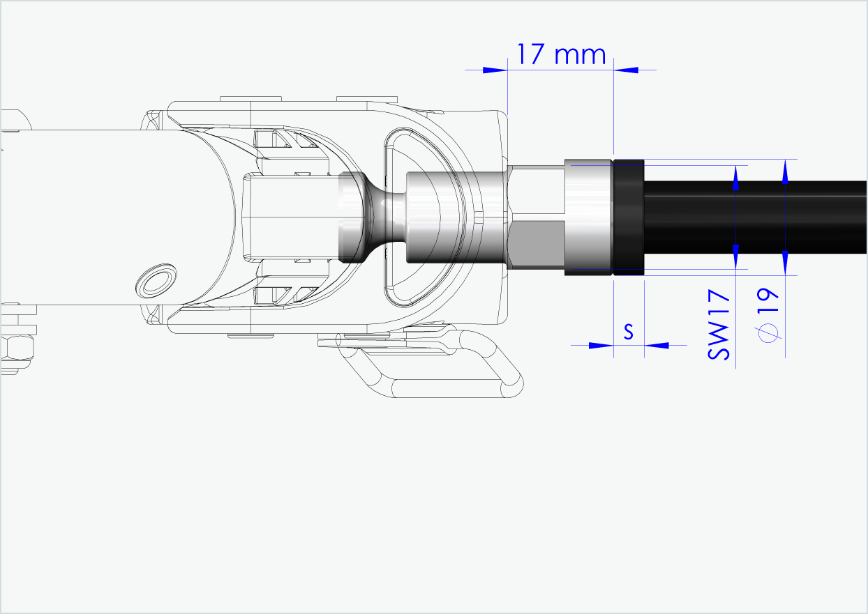 Doorgaande as met adapter / M12 x 1,50 | voor Croozer aanhangwagens vanaf 2018