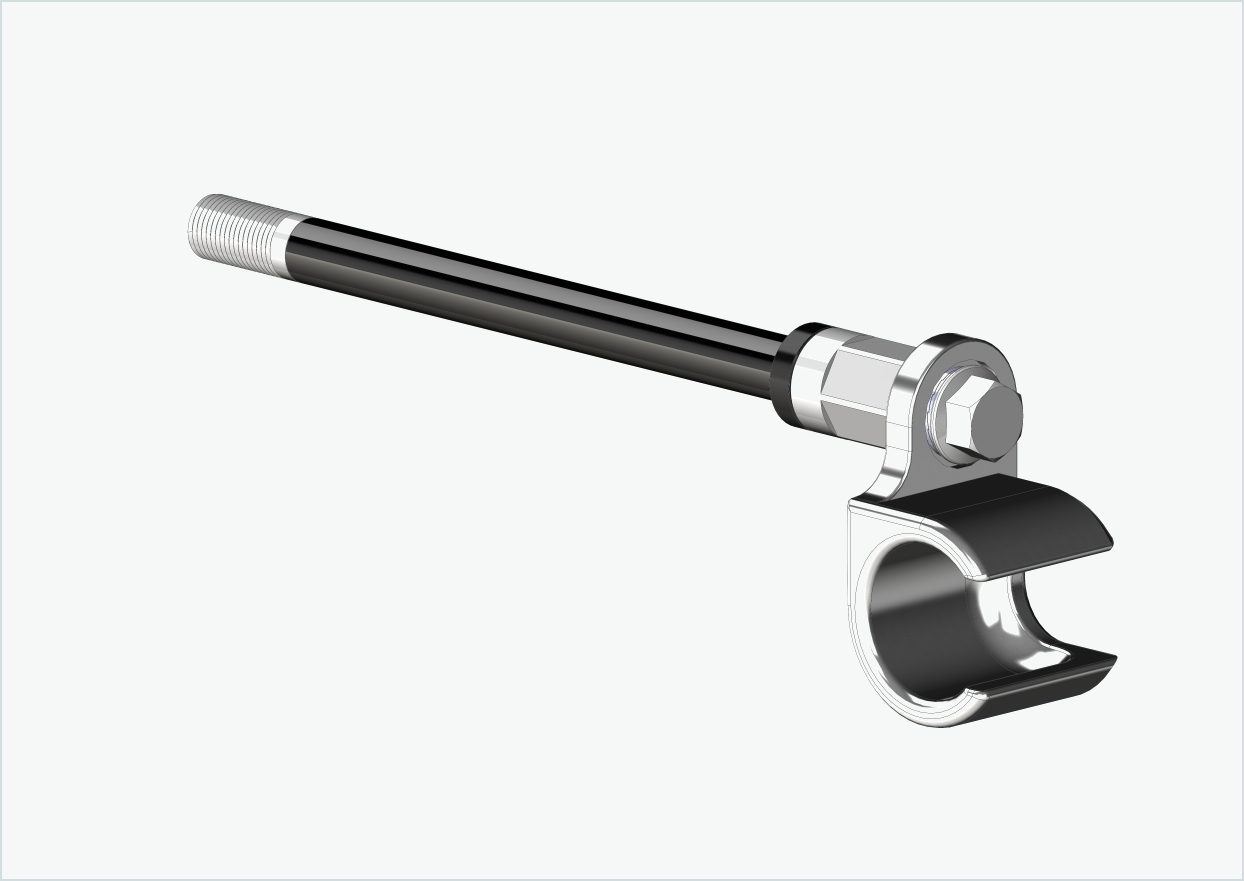Doorgaande as met adapter Universeel / M12 x 1,25