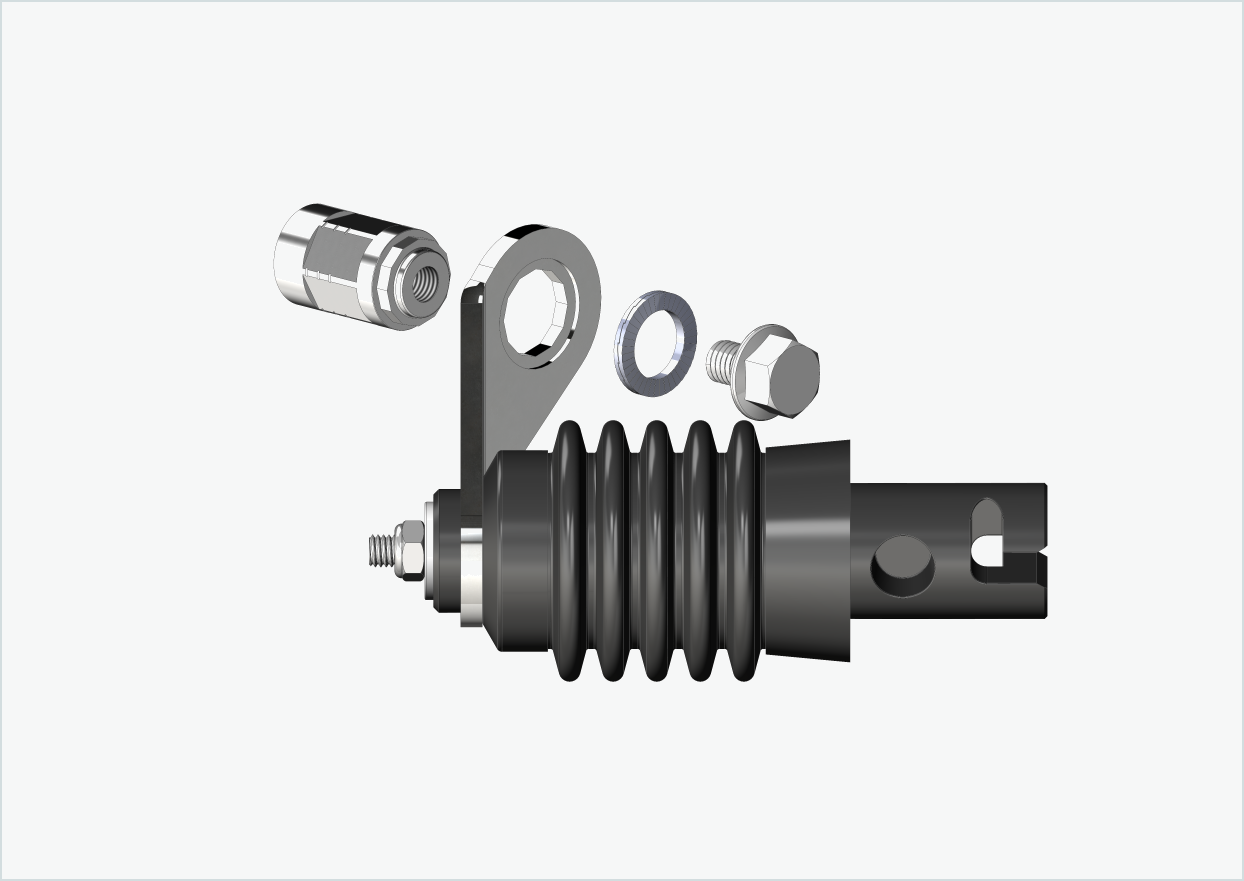 Adapter voor massieve as - M12 x 1,25