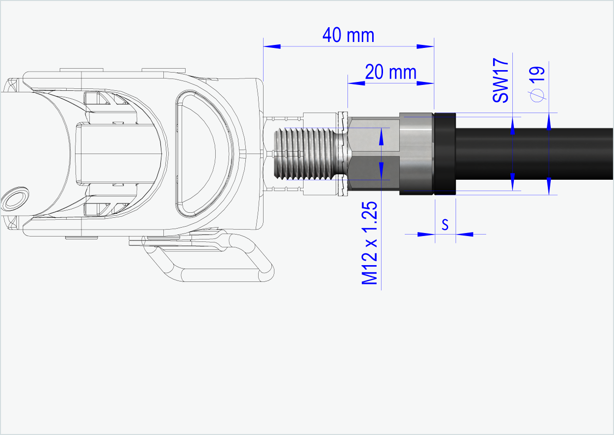 Snelspanas met verwisselbaar systeem / M12 x 1,50