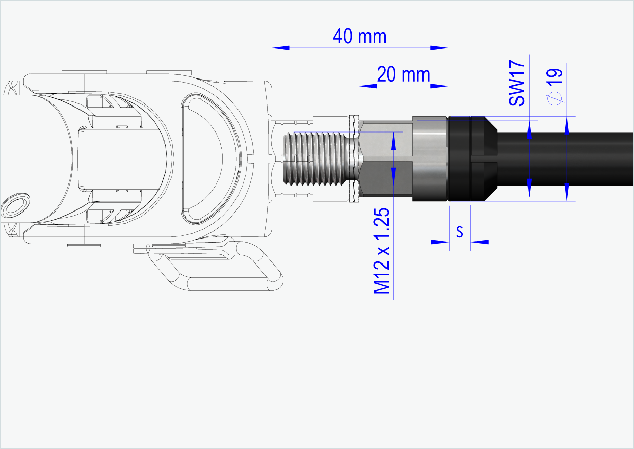 Syntace steekas (X-12) met verwisselbaar systeem / M12 x 1,50