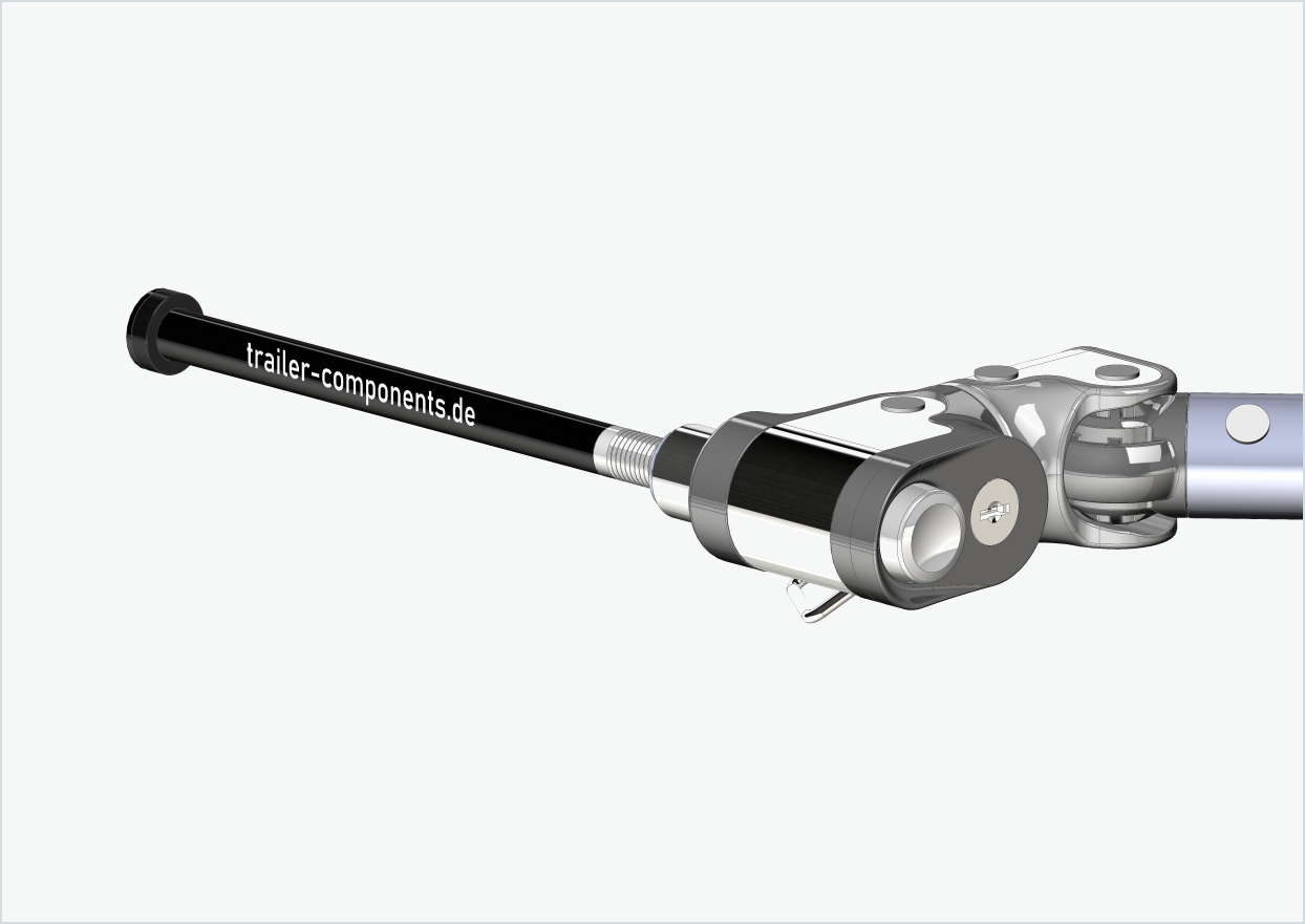 Doorsteekas met adapter Croozer voor TOUT TERRAIN | voor linkse draad M12 x 1.50 - geschikt voor Croozer fietskarren vanaf 2018