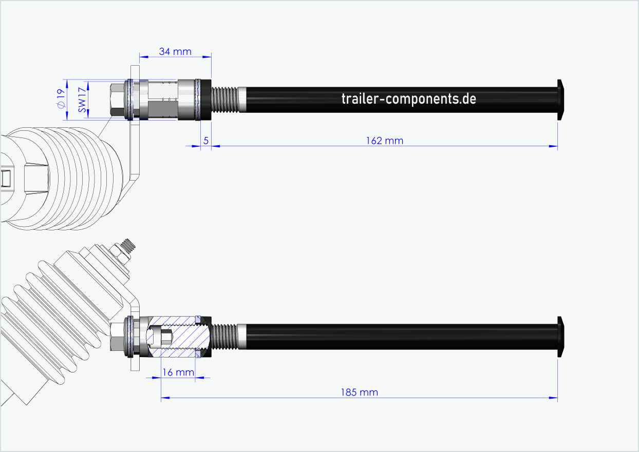 Snelspanas met Weber-adapter voor TOUT TERRAIN | voor linkse draad M12 x 1.50 - geschikt voor Weber koppelingen type: E - EL - ES