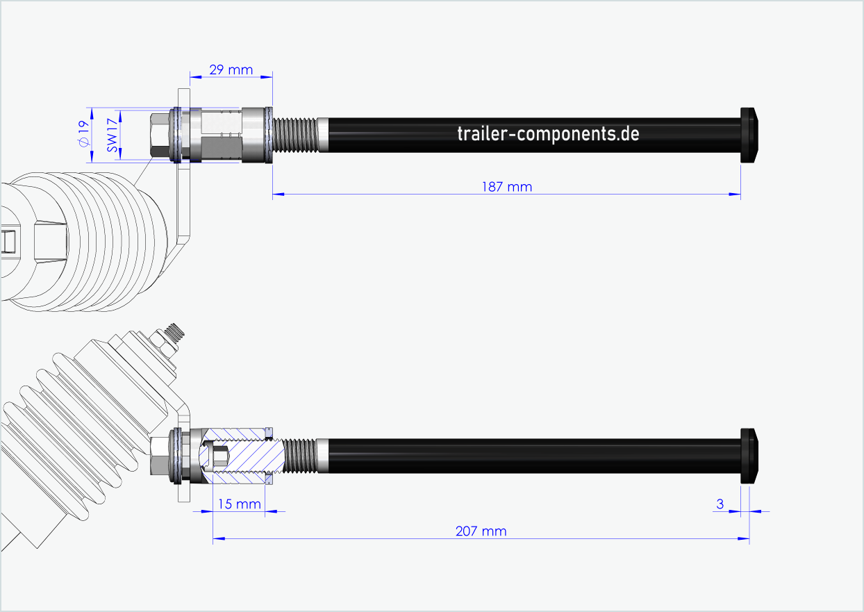 Snelspanas met Weber-adapter voor ORBEA | voor linkse draad M12 x 1,50 - geschikt voor Weber koppelingen type: E - EL - ES