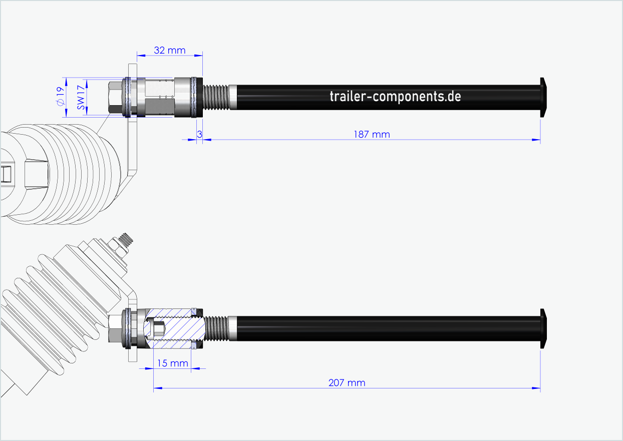 Snelspanas met Weber-adapter voor ORBEA | voor linkse draad M12 x 1,50 - geschikt voor Weber koppelingen type: E - EL - ES