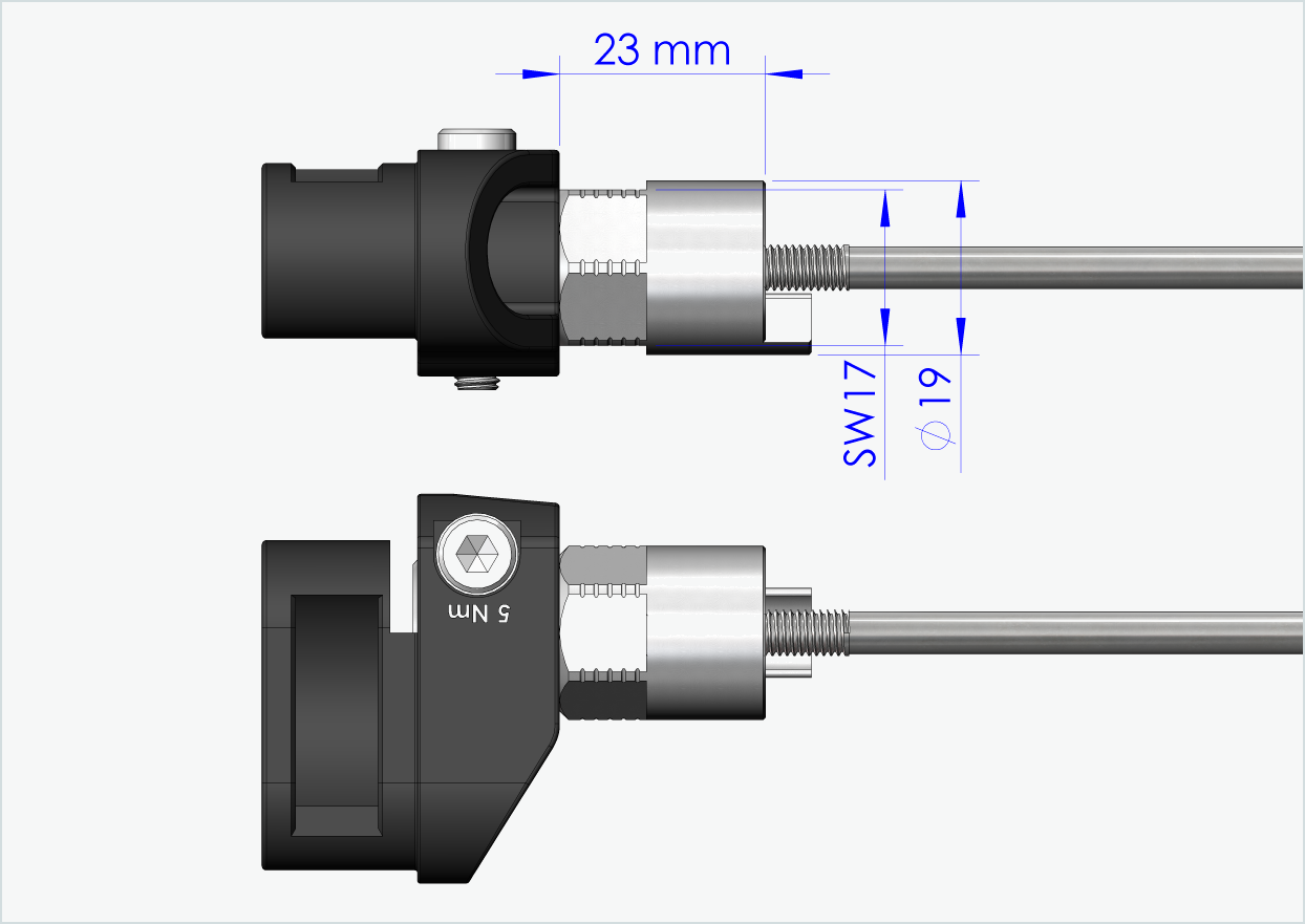 Snelspanas met adapter voor Leggero met BECCO systeem | klemlengte 154mm - 165mm