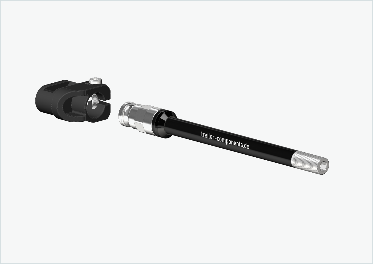 Syntace steekas (X-12) met adapter / M12 x 1,50 | voor Leggero aanhangwagens met BECCO systeem