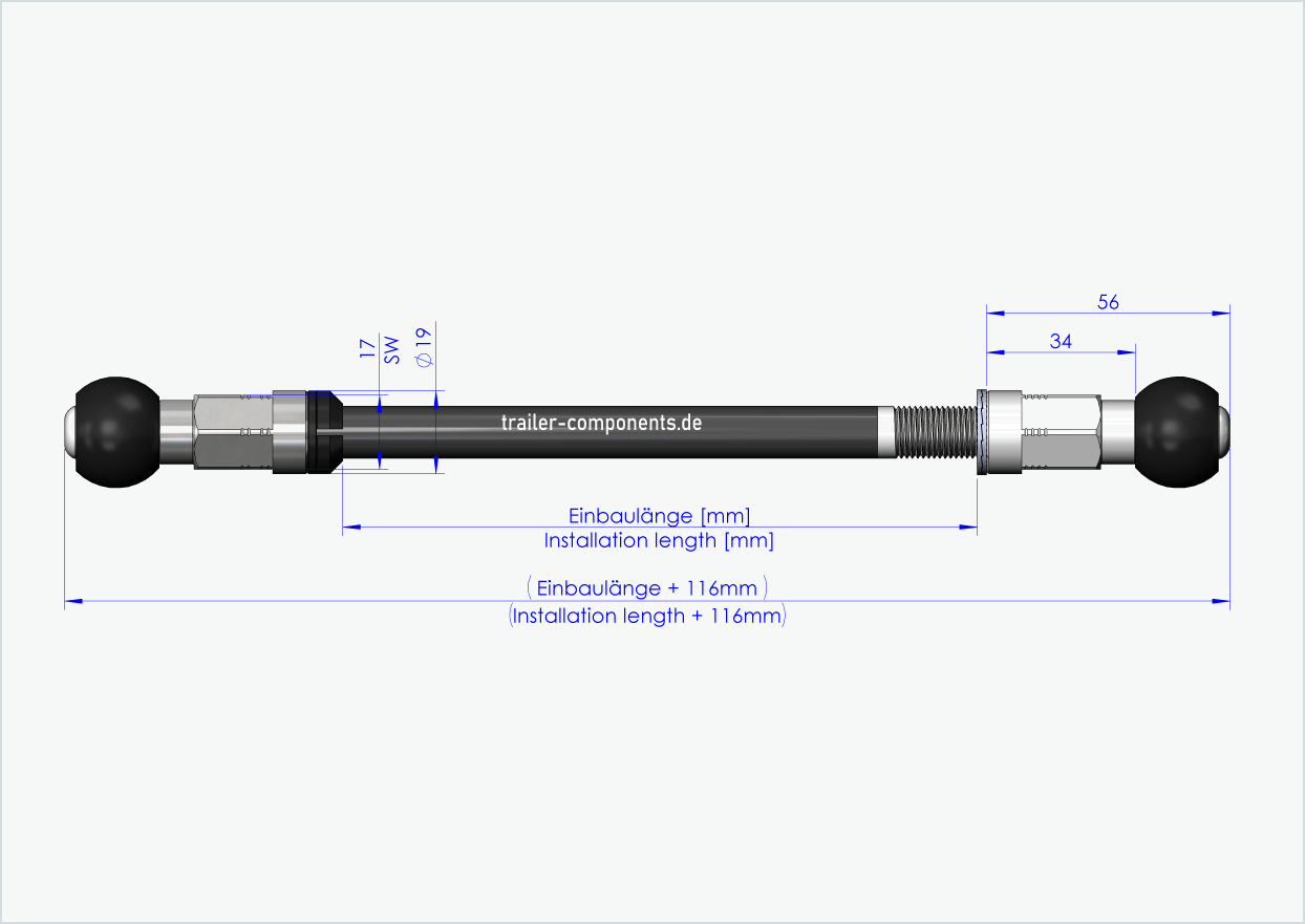 Syntace steekas (X-12) voor Burley COHO XC / M12 x 1.00