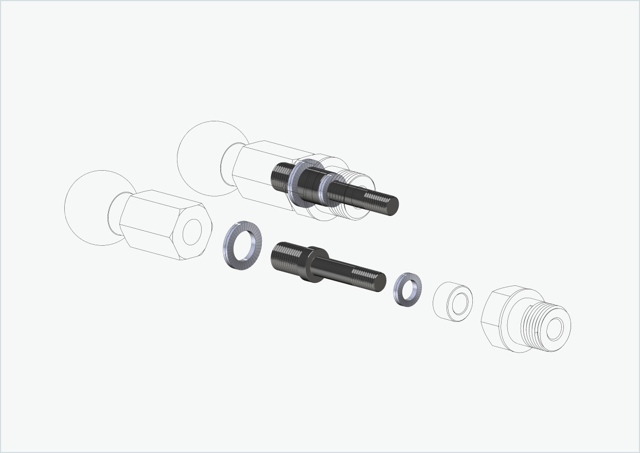 Burley COHO XC schroefdraadadapterset | voor HASE PINO met Rohloff Speedhub 500-14 / A12