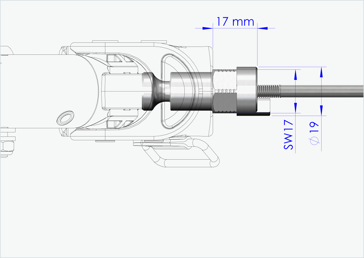Quick-release as met adapter (voor Croozer trailers vanaf 2018) | Klemlengte 143mm - 153mm