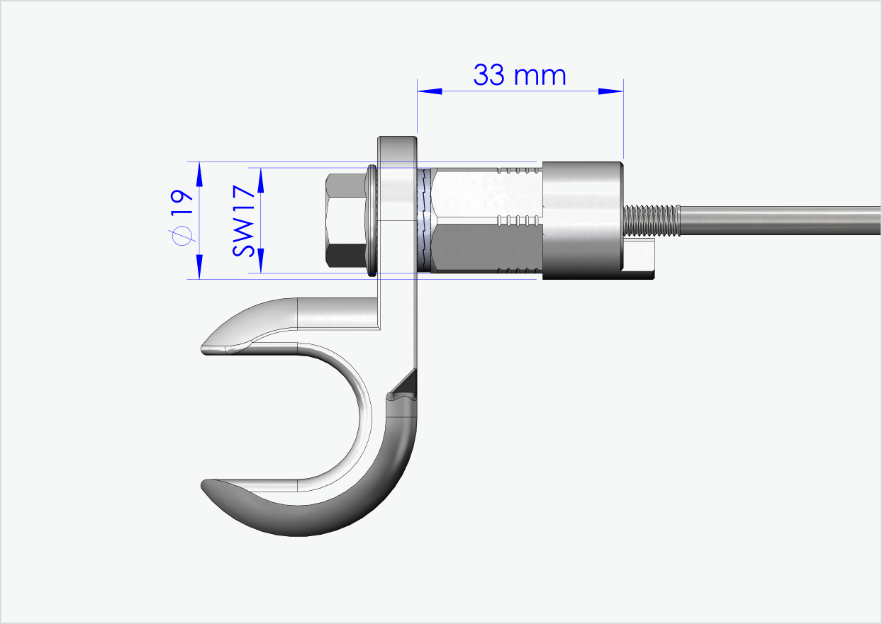 Snelspanas met universele adapter | klemlengte 143mm - 153mm