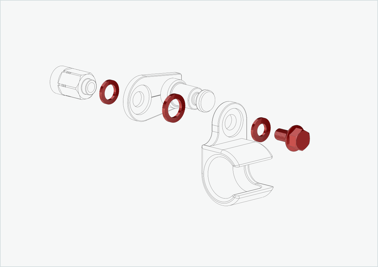 Schroefkoppelingsset voor universele adapter - dubbele montage
