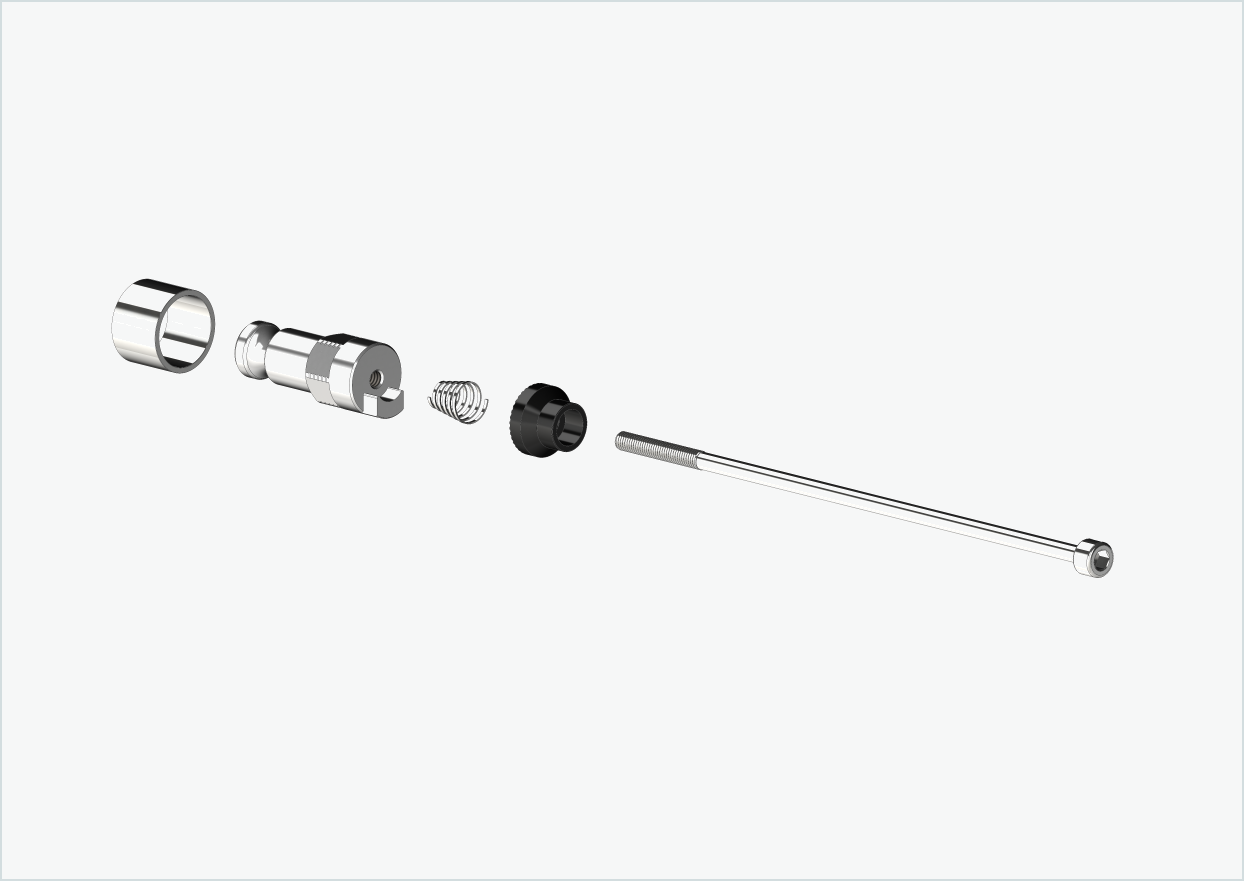 Quick-release as met adapter (voor Croozer trailers vanaf 2018) | Klemlengte 143mm - 153mm