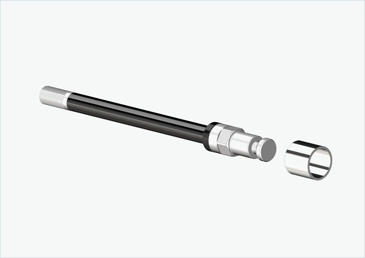 Doorgaande as met adapter / M12 x 1,75 | voor Croozer aanhangwagens vanaf 2018