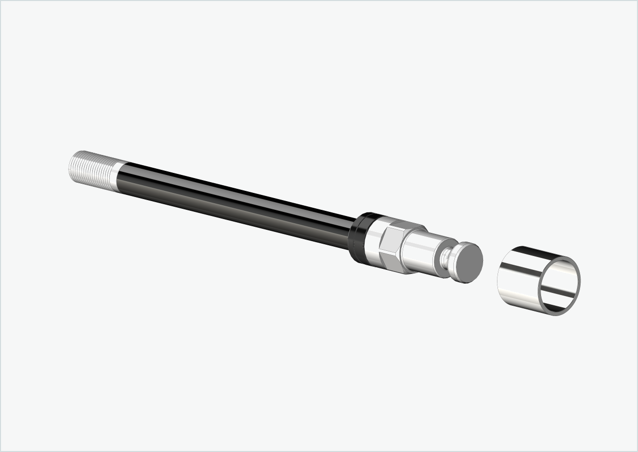 Syntace steekas (X-12) met adapter / M12 x 1.00 | voor Croozer aanhangwagens vanaf 2018