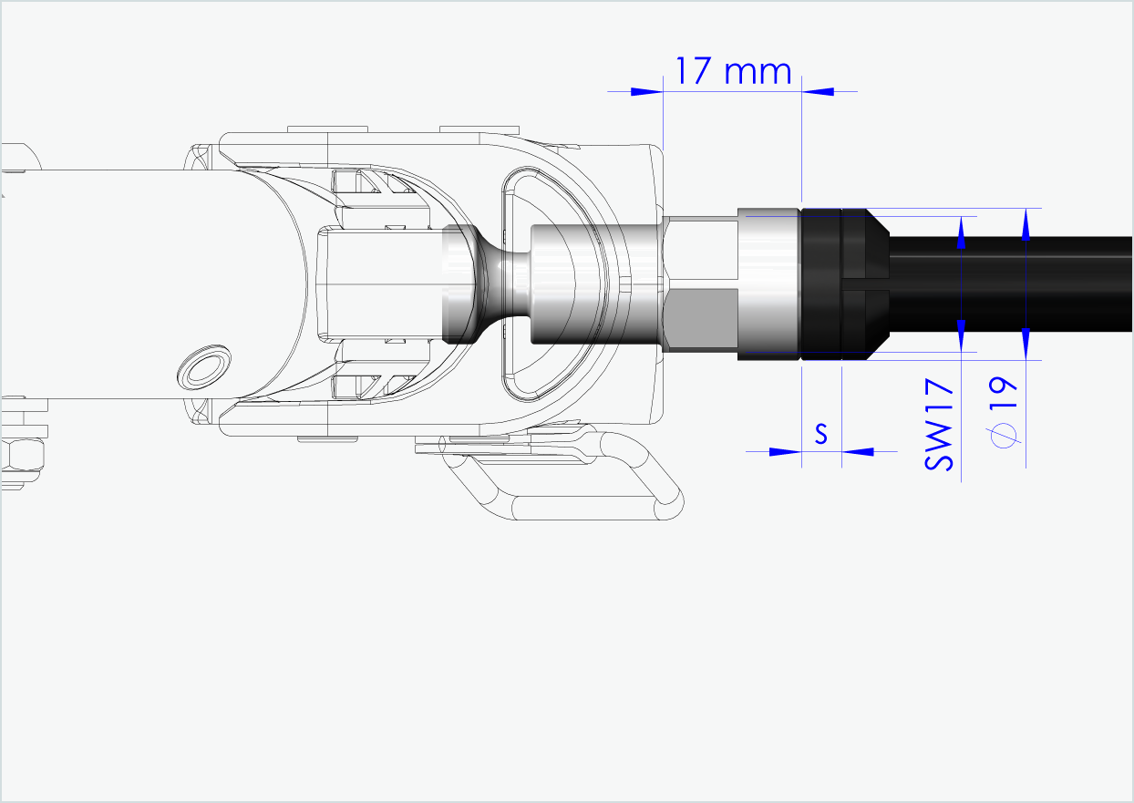 Syntace steekas (X-12) met adapter / M12 x 1,50 | voor Croozer aanhangwagens vanaf 2018