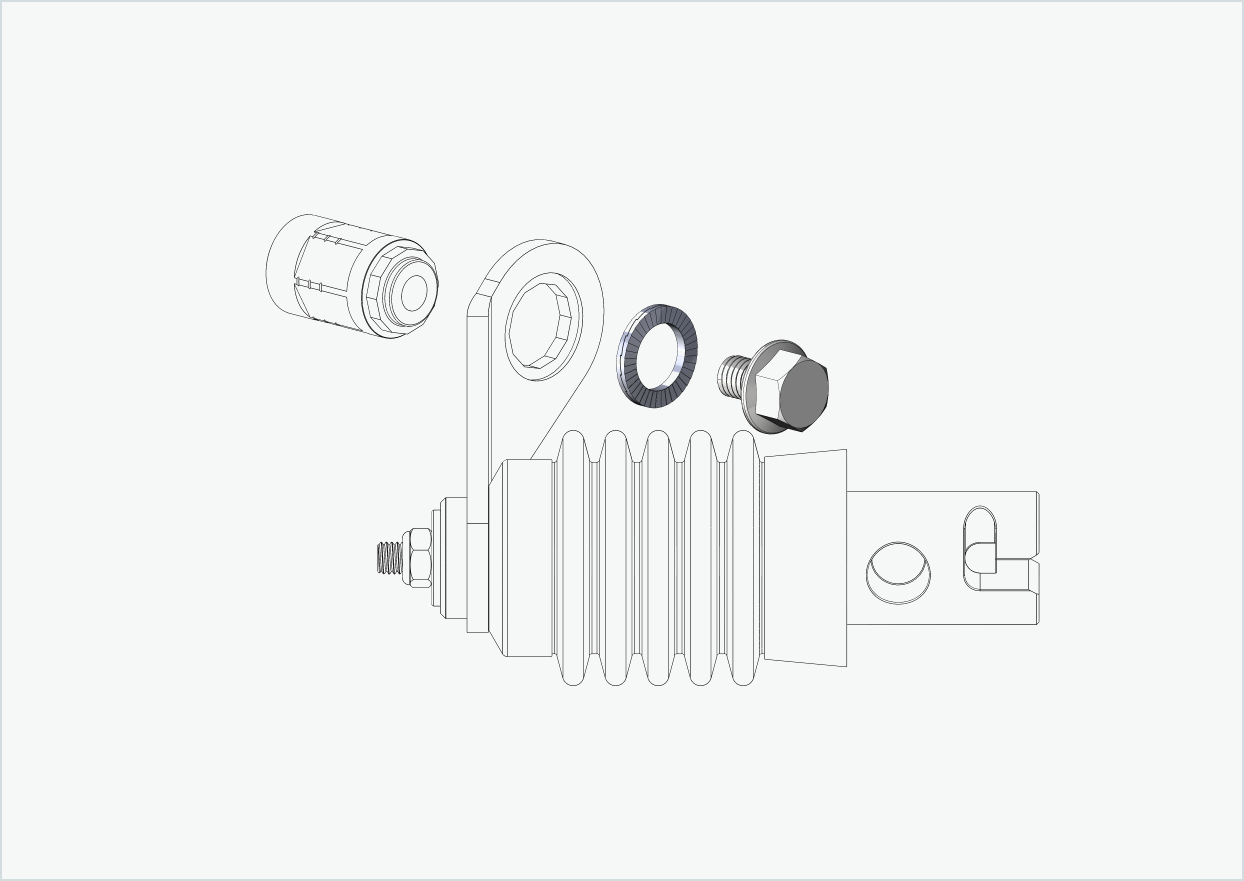 Schroefkoppelingsset voor polygoonadapter (Weber)