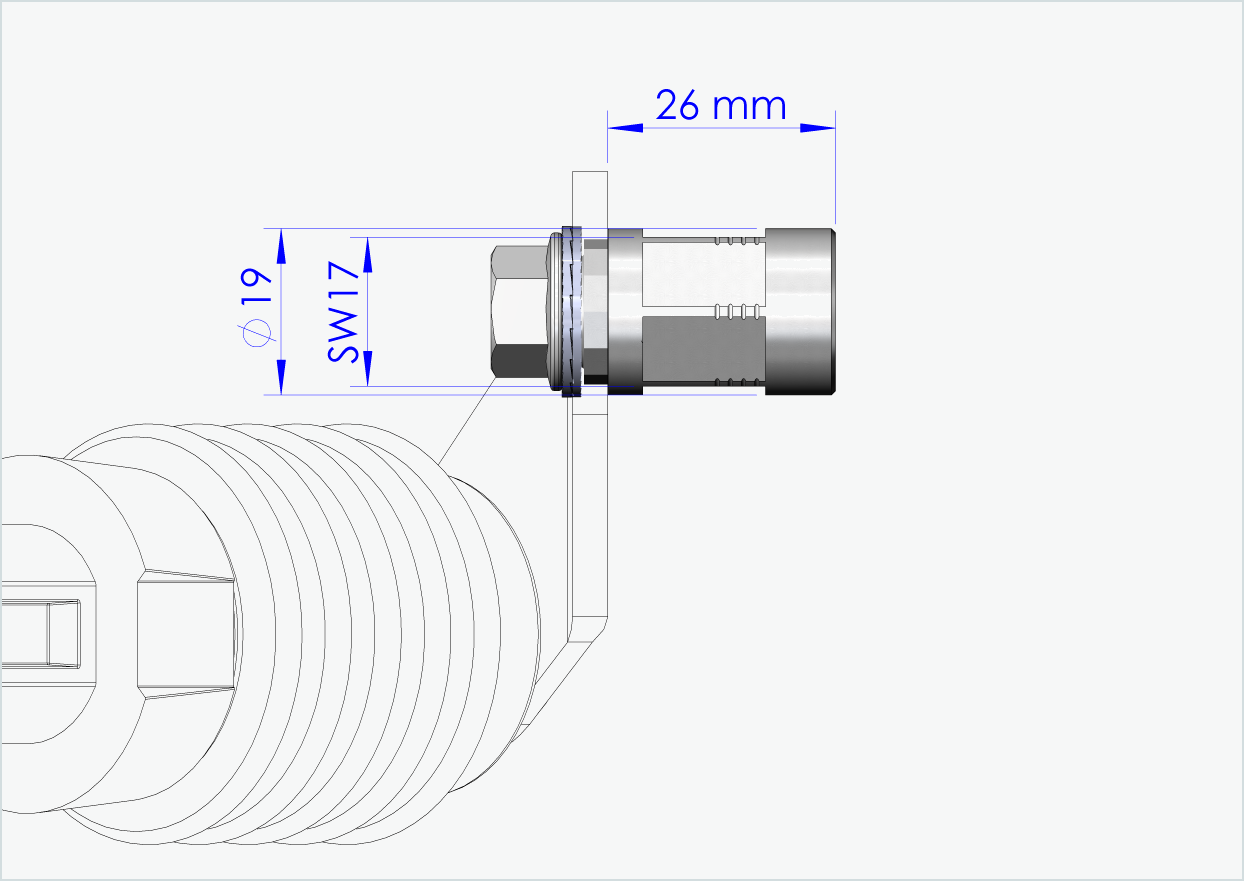 Adapter voor massieve as - M12 x 1,00