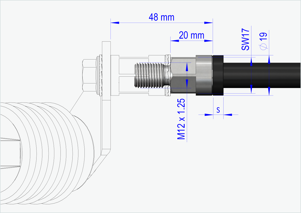 Snelspanas met verwisselbaar systeem / M12 x 1,00