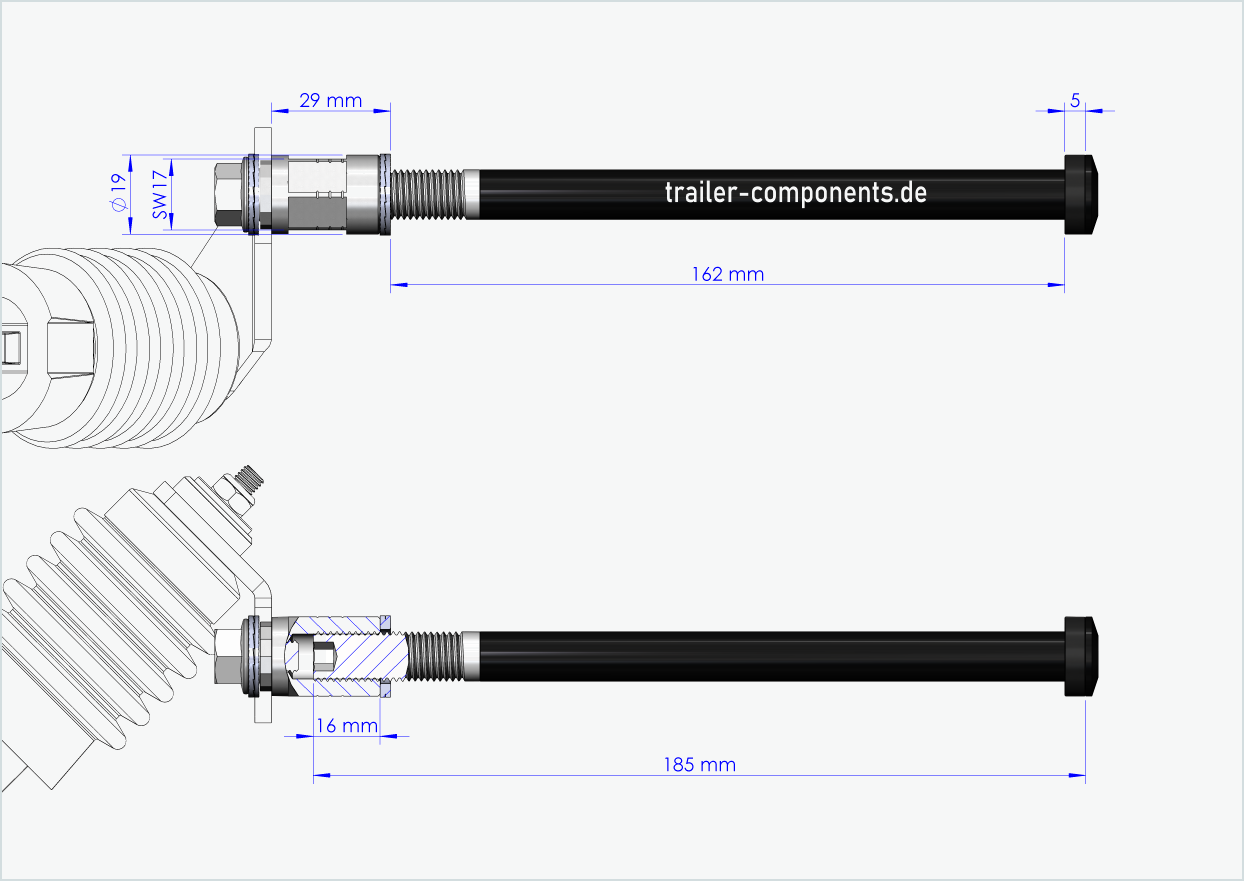 Snelspanas met Weber-adapter voor TOUT TERRAIN | voor linkse draad M12 x 1.50 - geschikt voor Weber koppelingen type: E - EL - ES