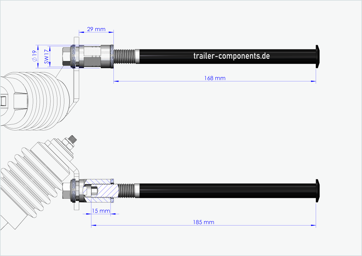 Snelspanas met Weber-adapter voor ORBEA | voor linkse draad M12 x 1,50 - geschikt voor Weber koppelingen type: E - EL - ES
