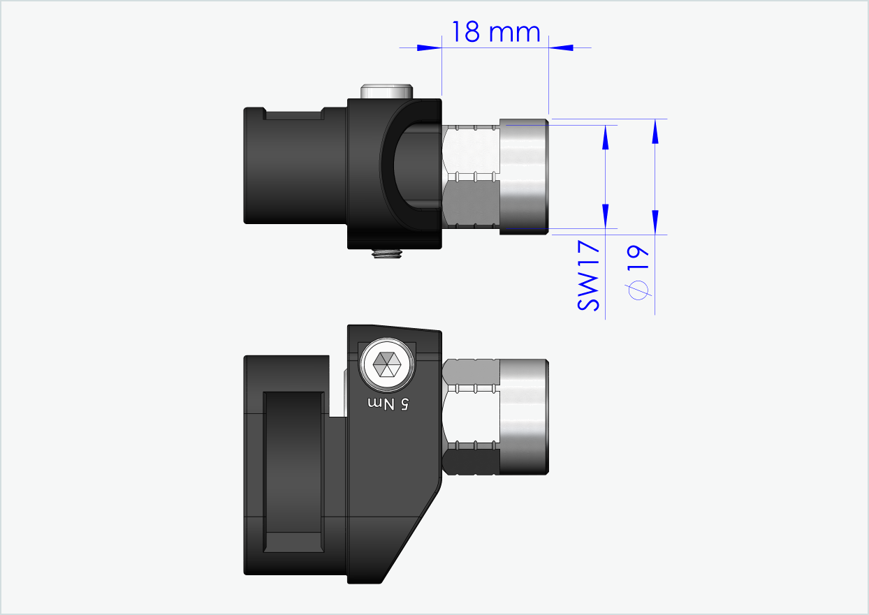 Adapter voor massieve as - M12 x 1,25 | voor Leggero (BECCO)