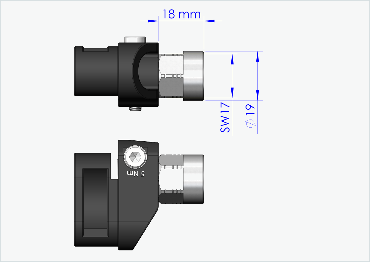 Adapter voor massieve as - FG 9.5 - (3/8 x 26) | voor Leggero (BECCO)