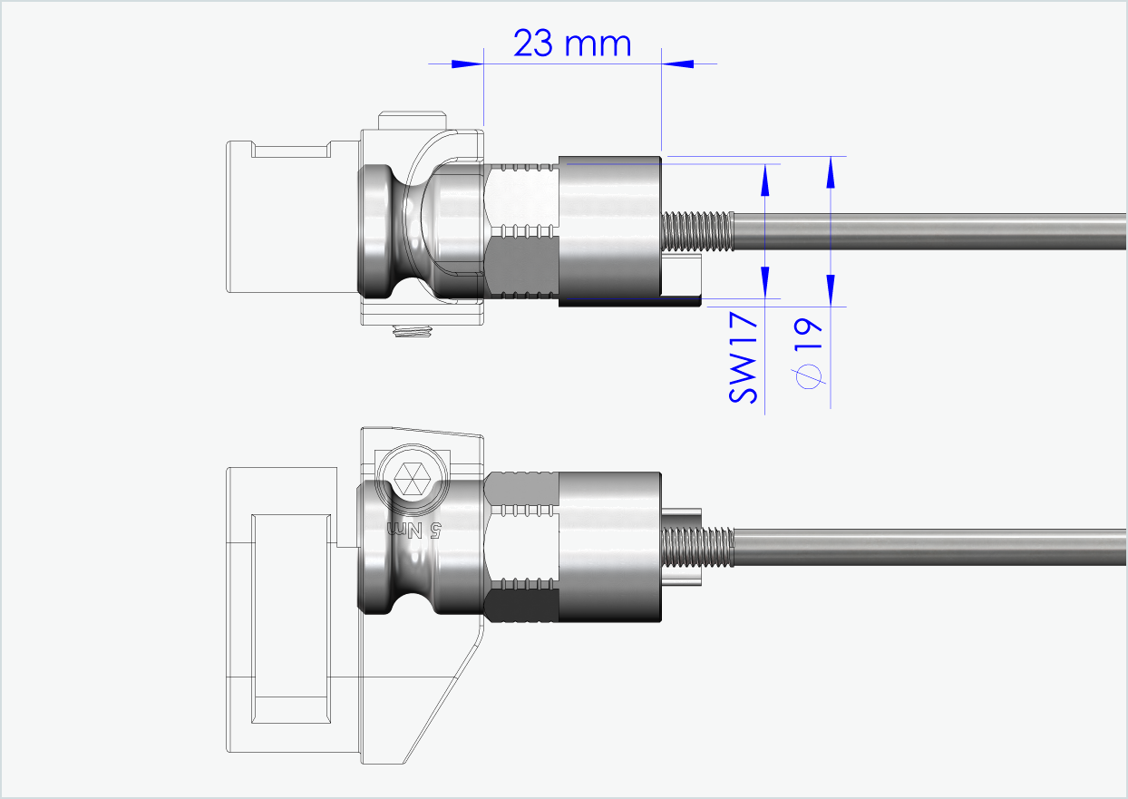 Snelspanas met adapter voor Leggero met BECCO systeem | klemlengte 143mm - 153mm
