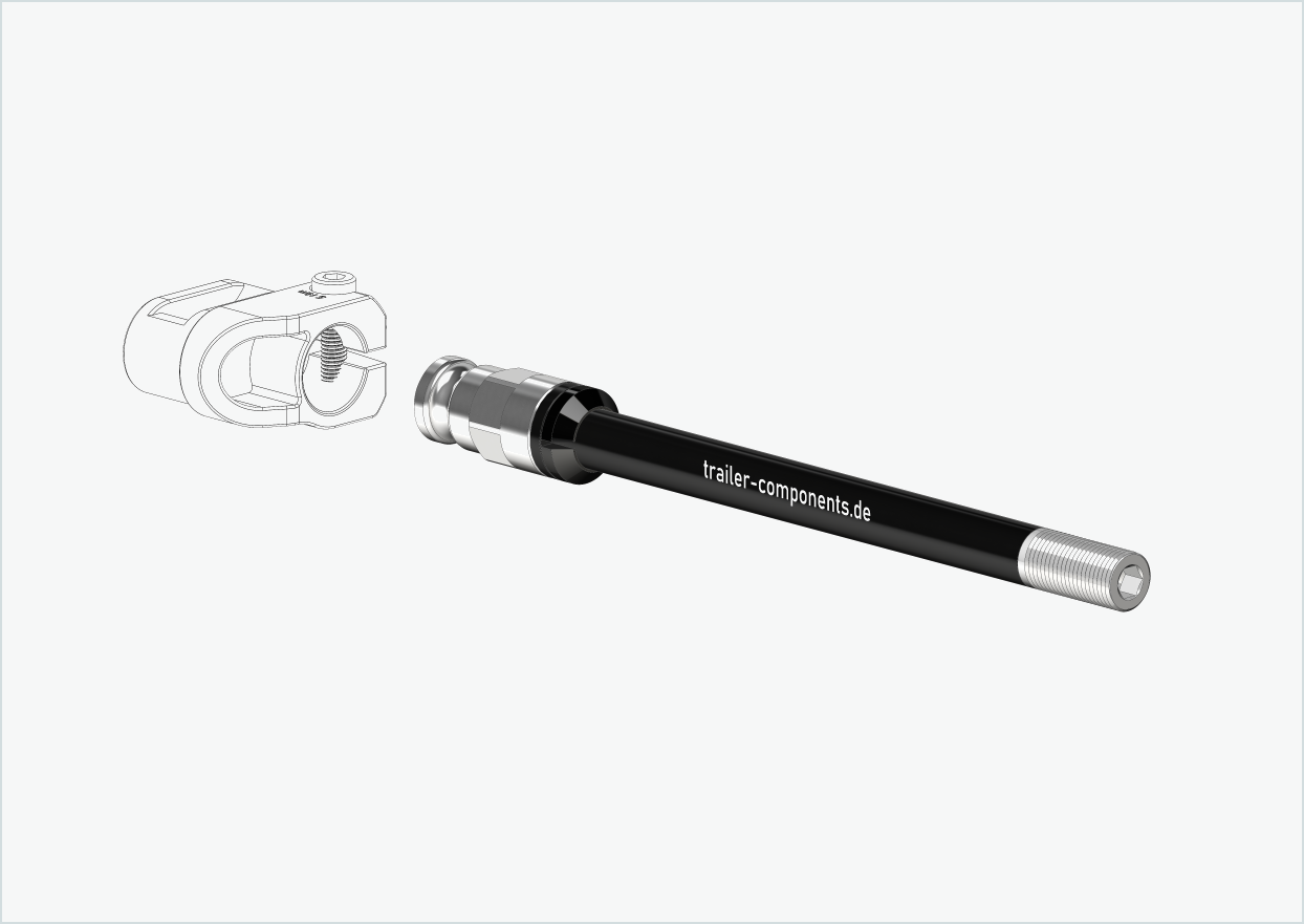 Syntace steekas (X-12) met adapter / M12 x 1,50 | voor Leggero aanhangwagens met BECCO systeem
