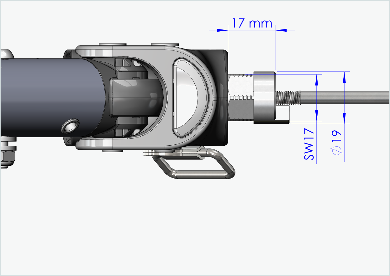 Quick-release as met adapter (voor Croozer trailers vanaf 2018) | Klemlengte 143mm - 153mm