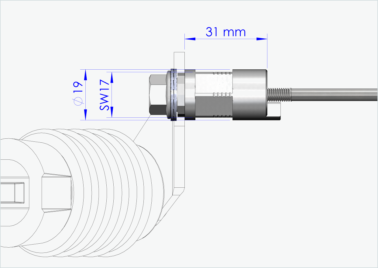 Snelspanas met polygoonadapter | klemlengte 143mm - 153mm